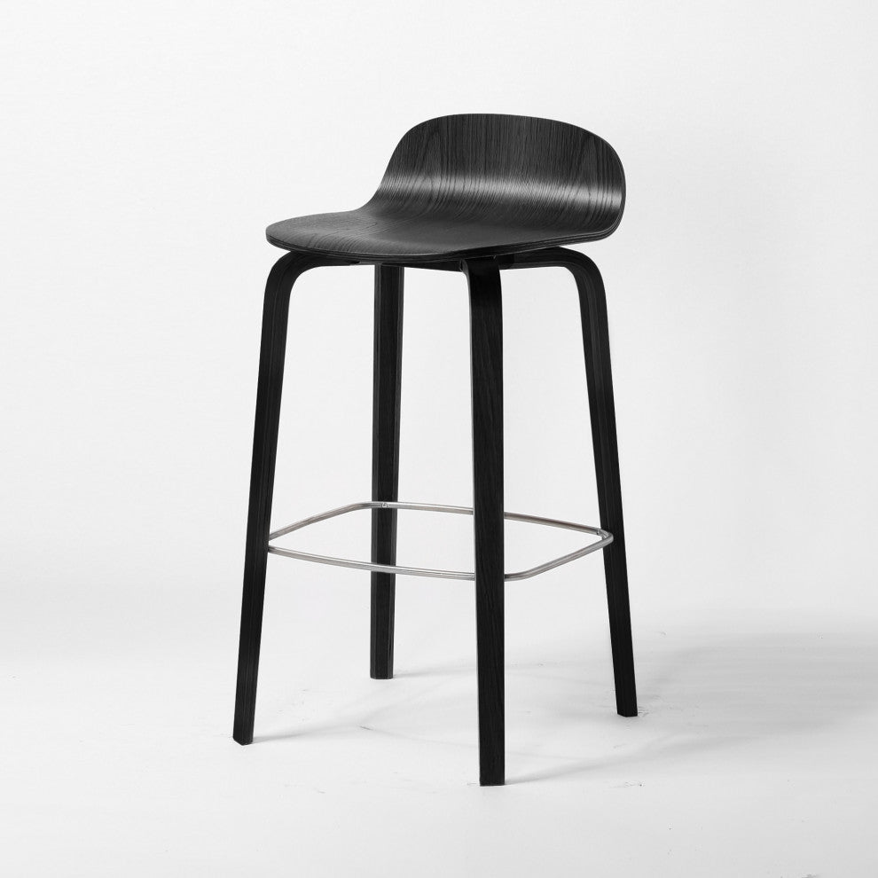 Elite Living Glen Modern 27" Wooden Counter Stool, Black