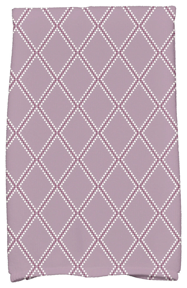 Diamond Dots Decorative Holiday Geometric Print Hand Towel, Lavender
