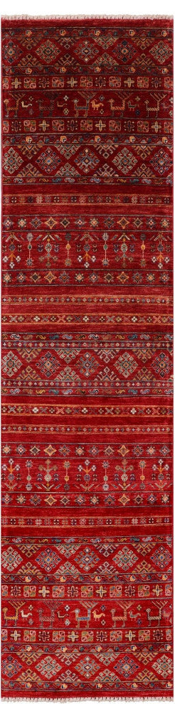 2' 7" X 10' 5" Hand Knotted Persian Gabbeh Tribal Runner Rug Q5717
