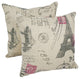 18" Corded Throw Pillows With Inserts, Set of 2-European Travels