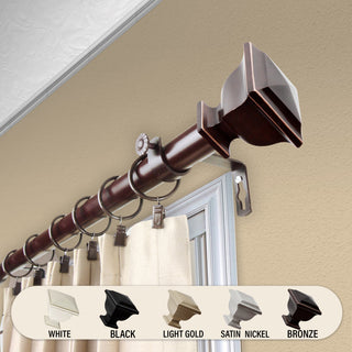 Isha 1" Curtain Rod, Bronze, 160-240"