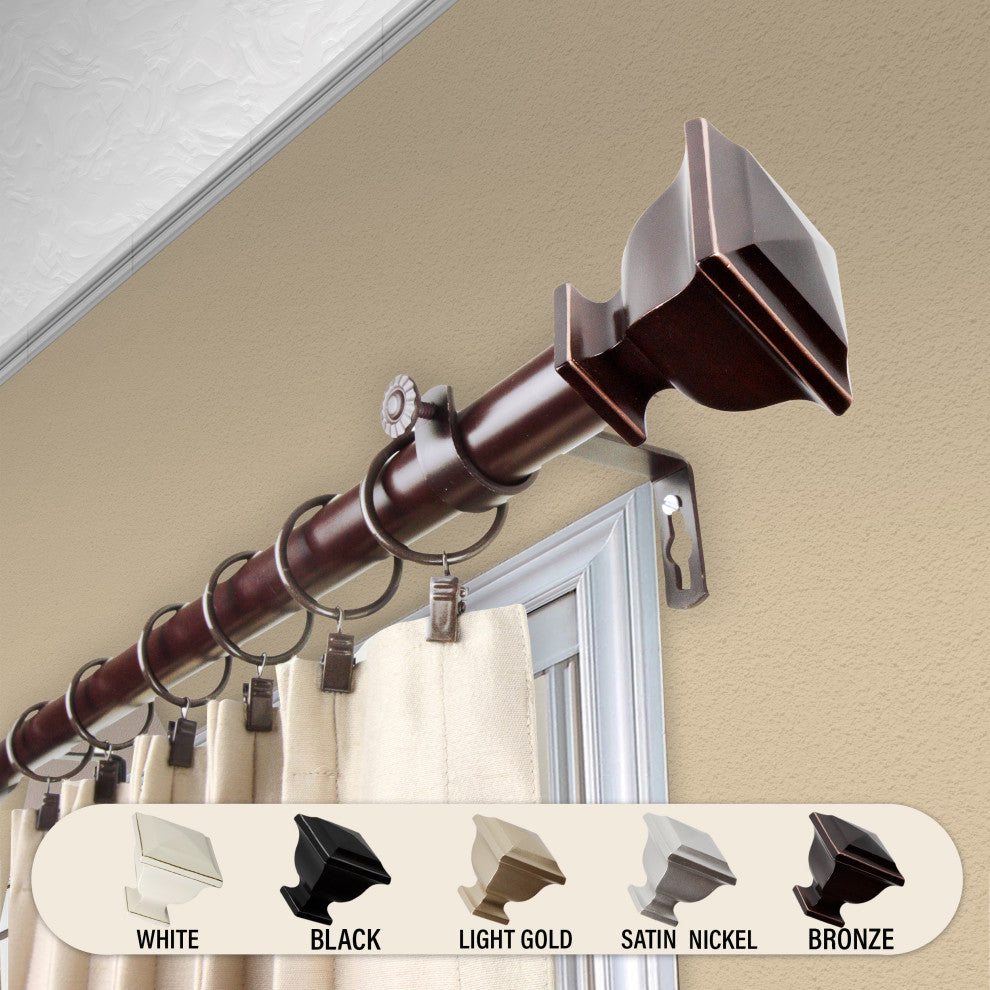 Isha 1" Curtain Rod, Bronze, 160-240"