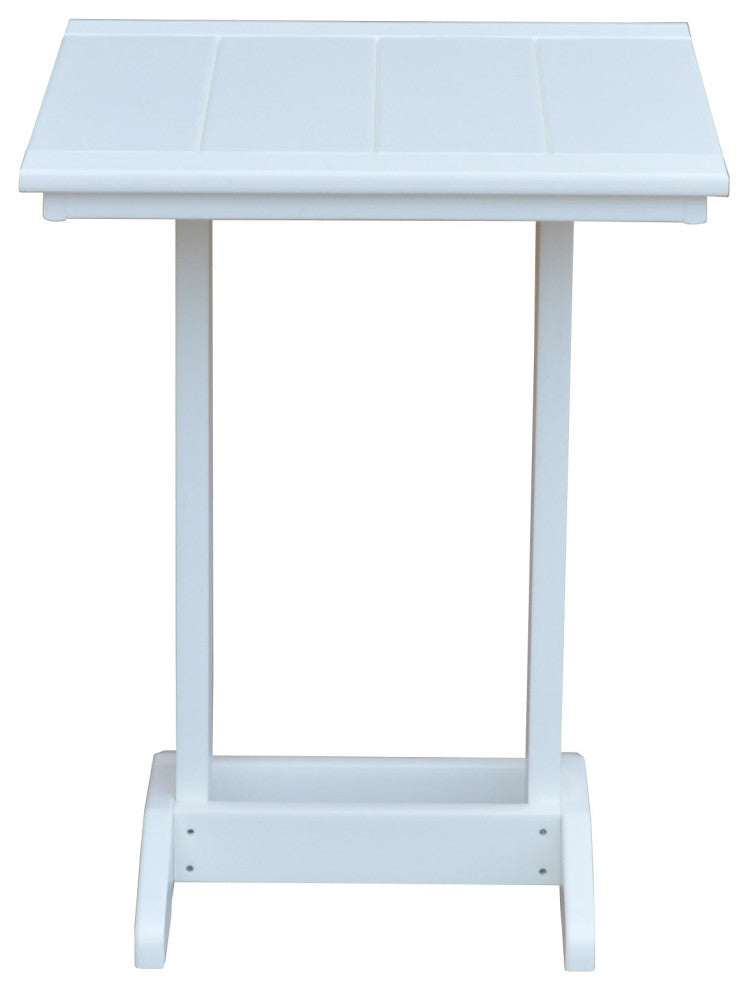 Poly Lumber Balcony Side Table, White, Square