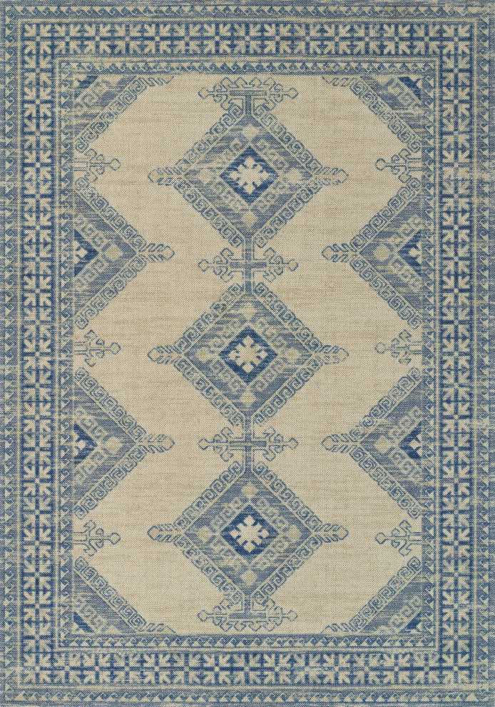 Momeni Anatolia Wool and Nylon Ivory Area Rug 6'6" X 9'