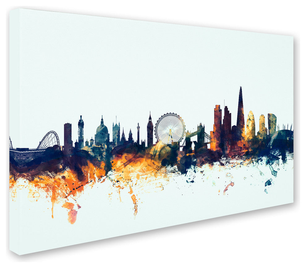 Michael Tompsett ''London England Skyline Blue'' Canvas Art, 12x19