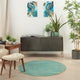 Nourison Essentials 4' x Round Blue Green Outdoor Area Rug