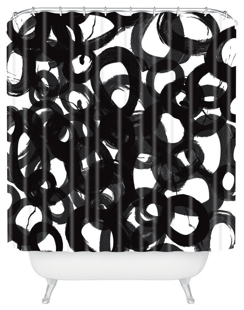 Kent Youngstrom Black Circles Shower Curtain