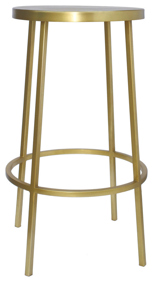 Tyson Contemporary Durable Iron Stool, Brushed Gold, Counter Height