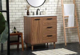 Bailey 19" Modern Walnut Brown-Light Bathroom Vanity