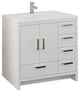 Fresca Imperia 36" Free Standing Wood Bathroom Cabinet - Right in Glossy White