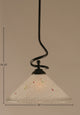 Capri Stem Pendant In Dark Granite, 16" Frosted Crystal Glass