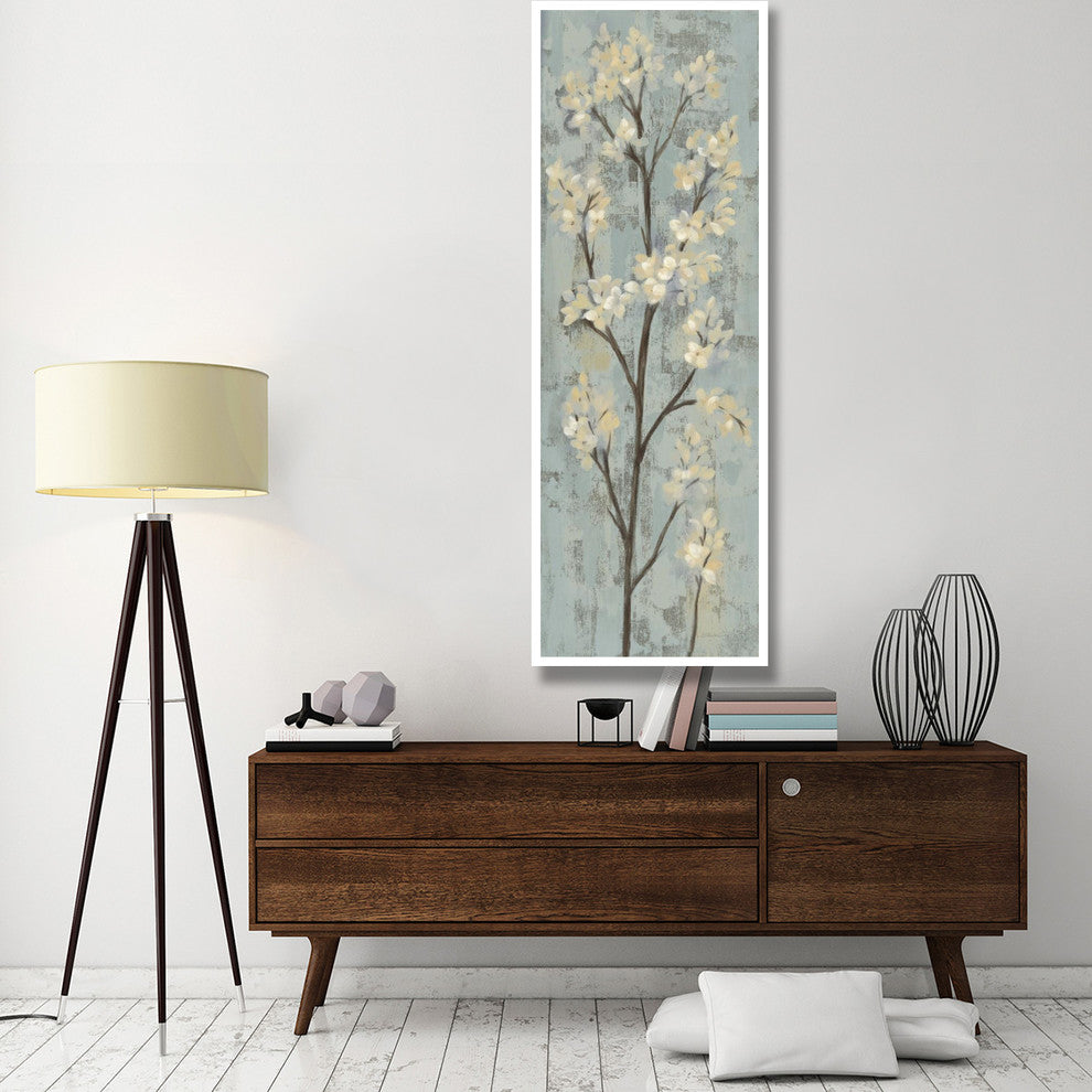 "Almond Branch I on Light Blue" Digital Paper Print by Silvia Vassileva, 26"x74"