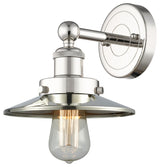 Railroad 1-Light 8" Sconce, Polished Nickel, Polished Nickel