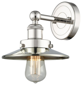Railroad 1-Light 8" Sconce, Polished Nickel, Polished Nickel