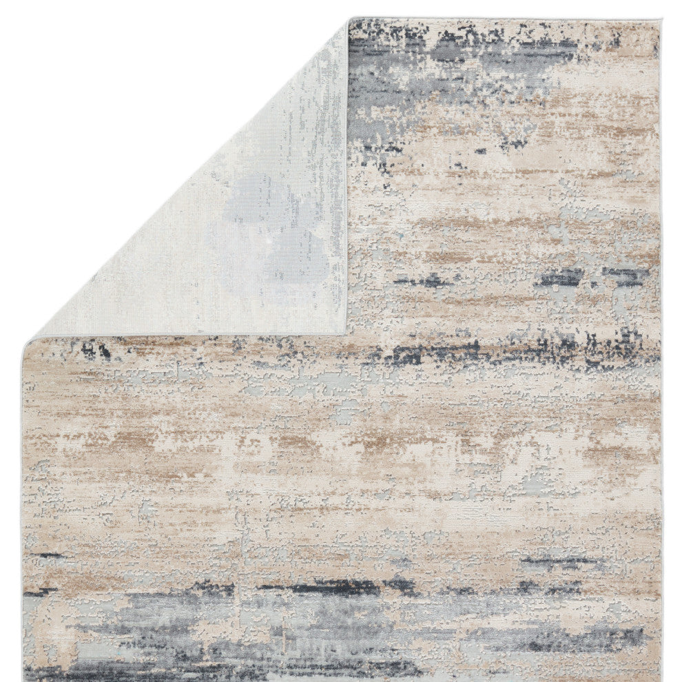 Ronan Abstract Beige/ Gray Area Rug, 2'6"x10'