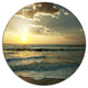 Dark Beach And Waves At Sunset, Beach Disc Metal Artwork, 23"