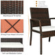 Costway 7PCS Patio Rattan Dining Set Chair Wooden Table Top W/Umbrella Hole