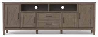 Ela Solid Wood 72" TV Media Stand, Smoky Brown