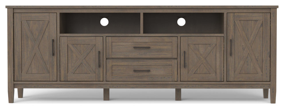Ela Solid Wood 72" TV Media Stand, Smoky Brown