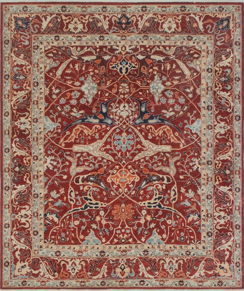 Aria Fine Chobi Radmund Red-Rust/Blue Rug 7'11x9'4