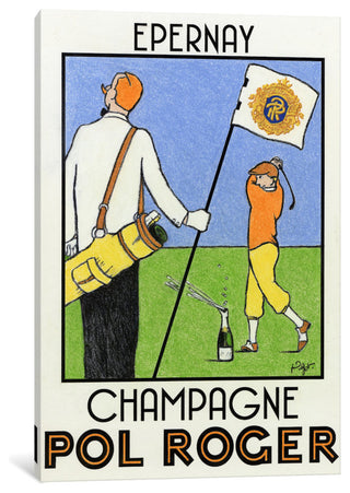"Champagne Practice" by Jean-Pierre Got, Canvas Print, 18"x12"