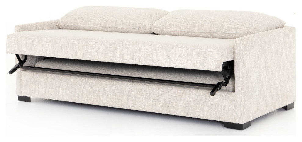 Wickham Sofa Bed, 86.5" Alameda Snow, Ebony, Ronan Linen, Queen