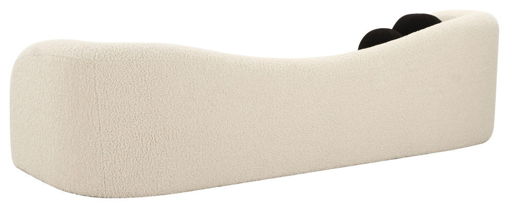 Leonie Beige Faux Shearling Sofa