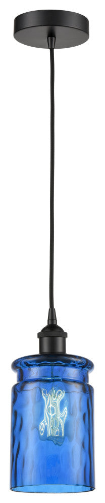 Innovations 616-1P-BK-G352-BL Candor 1 Light Mini Pendant, Matte Black