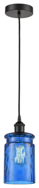Innovations 616-1P-BK-G352-BL Candor 1 Light Mini Pendant, Matte Black