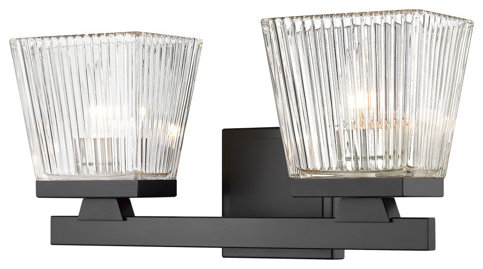 Zlite 1936-2V-MB 2-Light Vanity, Clear