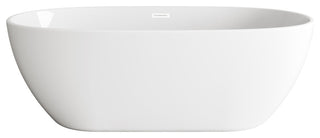 Aaron 67" Soaking Bathtub, Glossy White With Polished White Trim