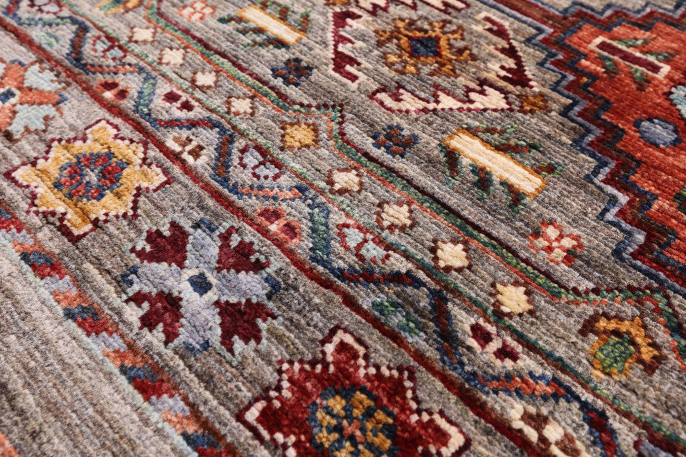6' 10" X 10' 1" Hand Knotted Super Kazak Khorjin Rug - Q12303