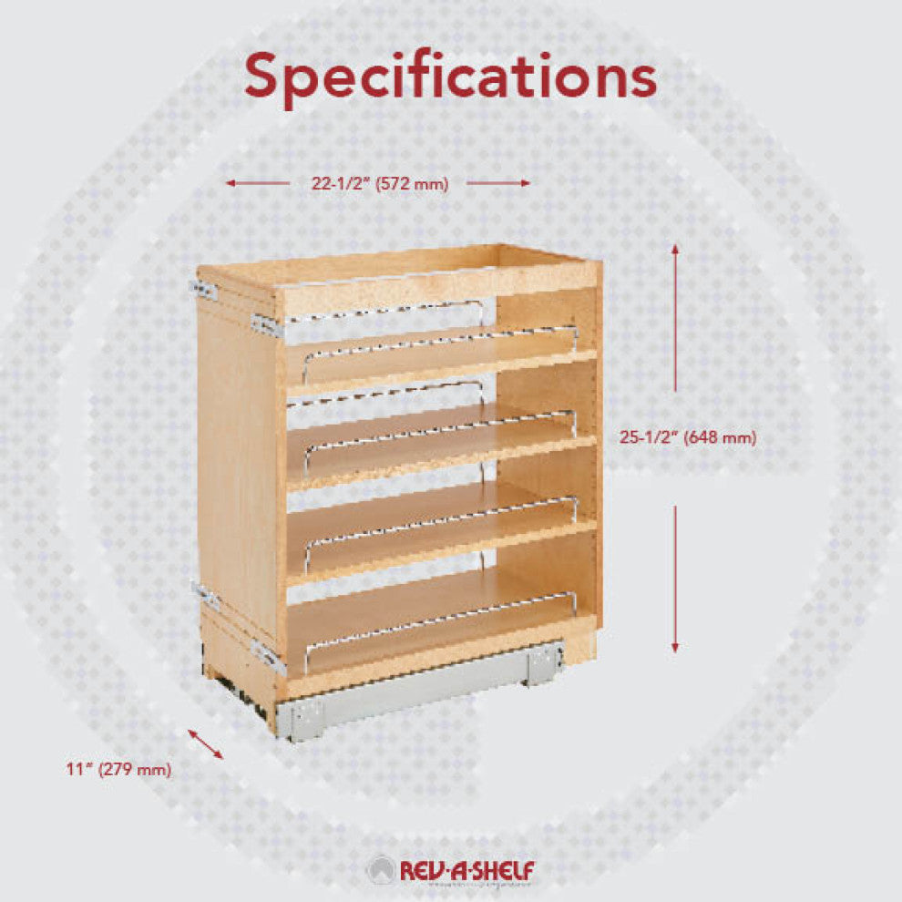 Wood Base Cabinet Pull Out Organizer, 11"
