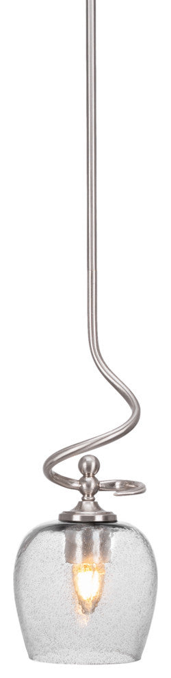 Capri Stem Mini Pendant Shown In Brushed Nickel Finish With 6" Smoke Bubble