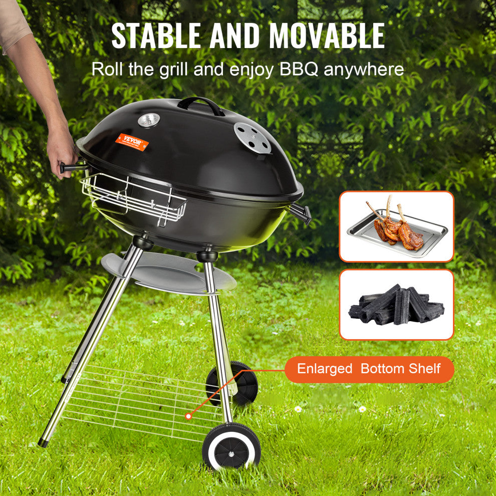 VEVOR 22" Kettle Charcoal Grill BBQ Portable Grill Outdoor Barbecue Cooking