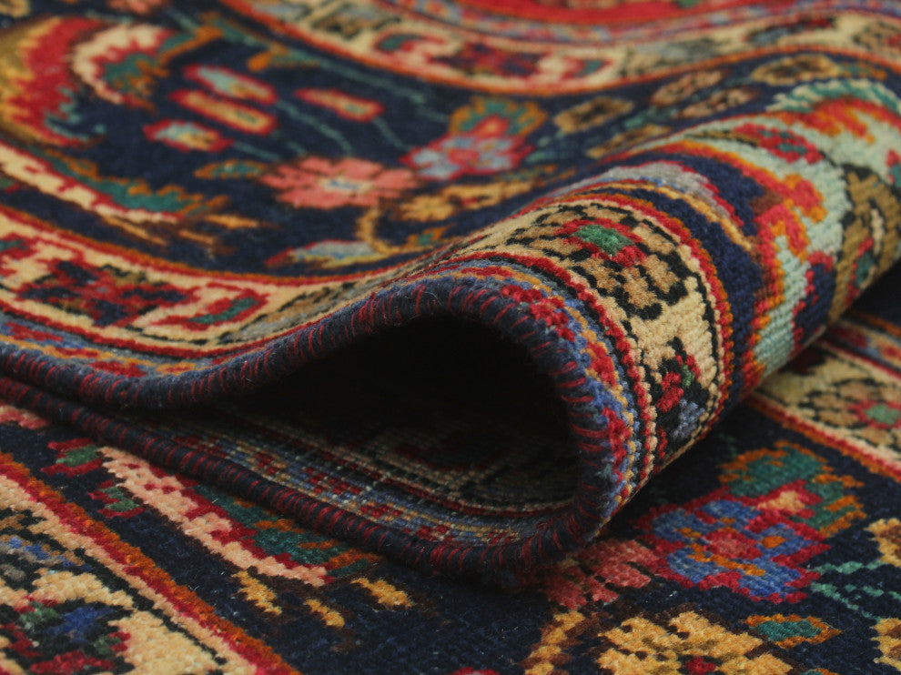Fine Vintage Distressed Chehra Navy Rug