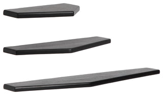Force Set of 3 Wall Mounted Shelves, Black