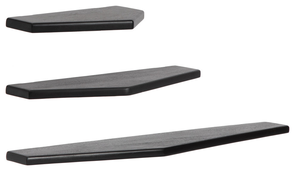 Force Set of 3 Wall Mounted Shelves, Black