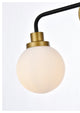 Helen 2-Light Bath Sconce, Black With Brass With Frosted Shade
