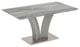 Contemporary Faux Marble, Stainless Steel Rectangular Dining Table, Light Gray