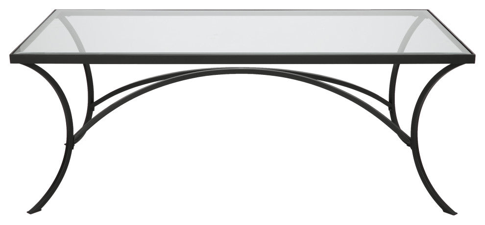Uttermost 22909 Alayna Black Metal/Glass Coffee Table
