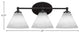 Capri 3-Light Bath Bar, Matte Black/White Matrix