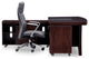 70"� Modern Quincy Dark Walnut Wood Desk Rolling Return Storage Keyboard Tray