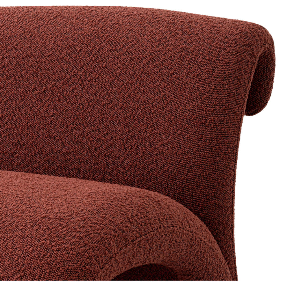 BouclÃ© Curved Accent Chair | Eichholtz Vignola, Red