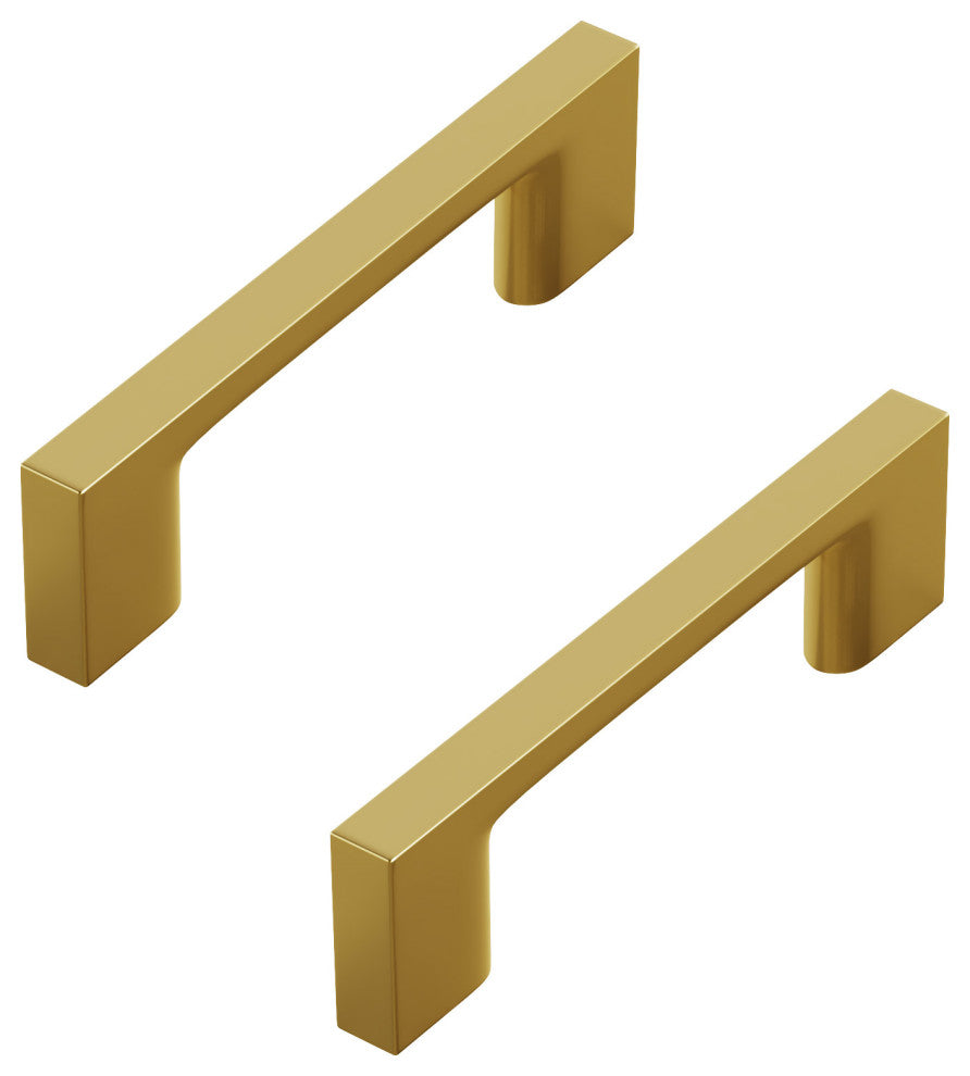 Dowell Series 3008 Handles, 96mm/3.8" CTC, 10-Pack, Brushed Brass