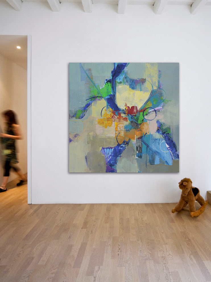 "Time Travel II" by Julie Joy Painting Print Wrapped Canvas, 24x24