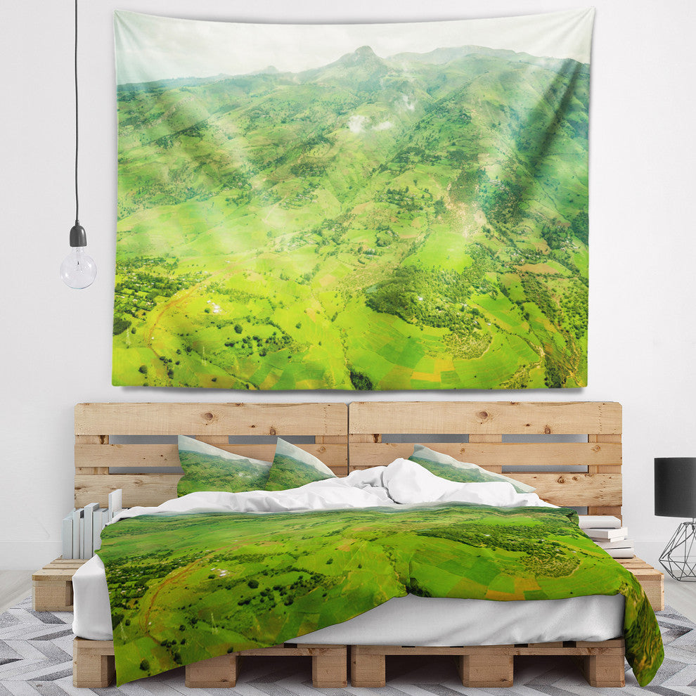 Highlands around Addis Ababa Landscape Wall Tapestry, 92"x78"