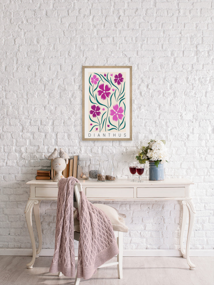 "Dianthus" Framed Painting Print, 16x24