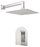 Aquamoon Havana 12" Showerhead With Wall Arm, Brushed Nickel