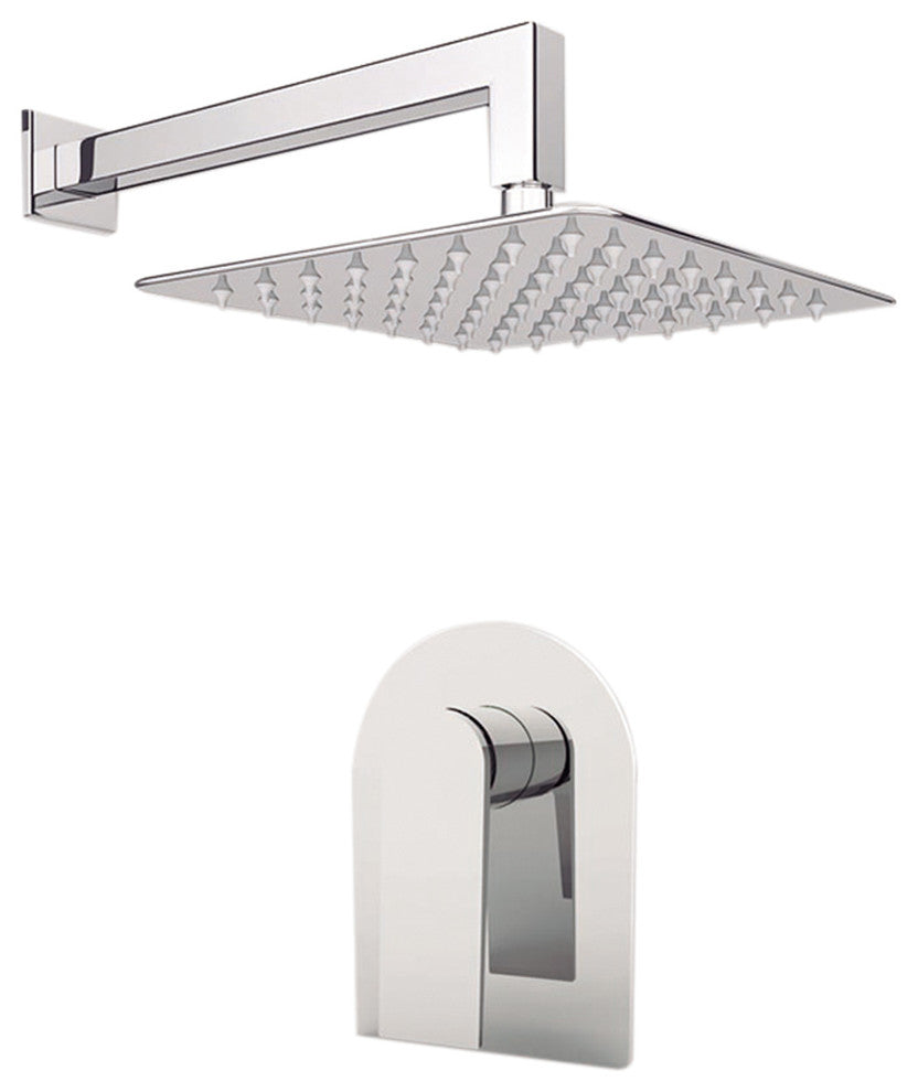 Aquamoon Havana 12" Showerhead With Wall Arm, Brushed Nickel